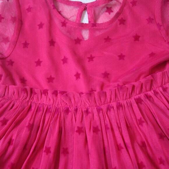 Toughskins Girls size 18 Months Dress Pink Fuchsia Star Pullover New 18M - Picture 2 of 7